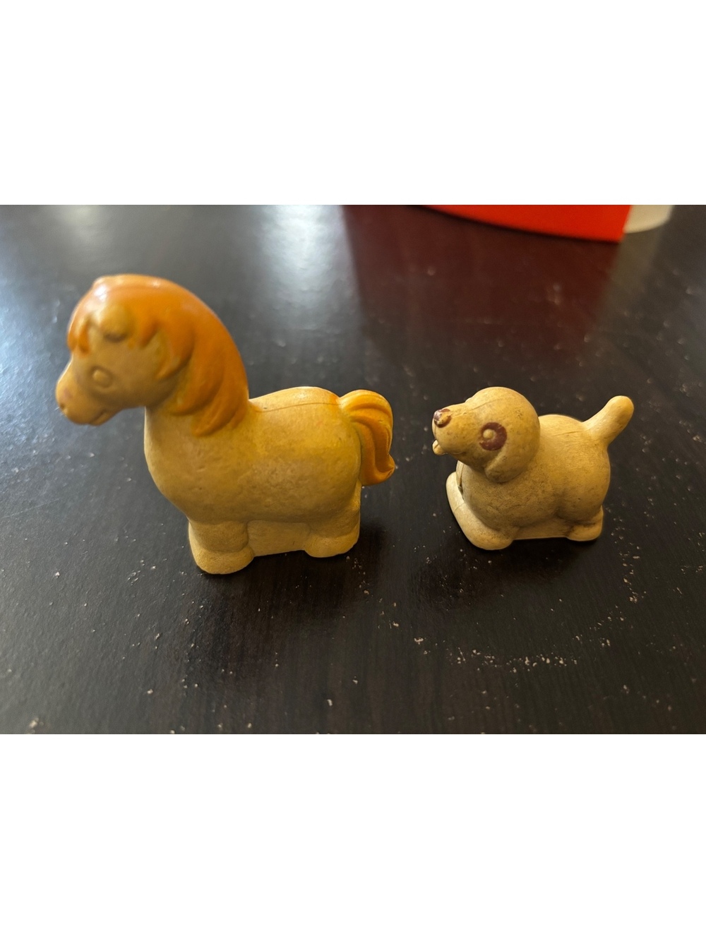 Vintage 1973 Mattel Talkin' Tracks Preschool Horse & Dog Toy Figures D12